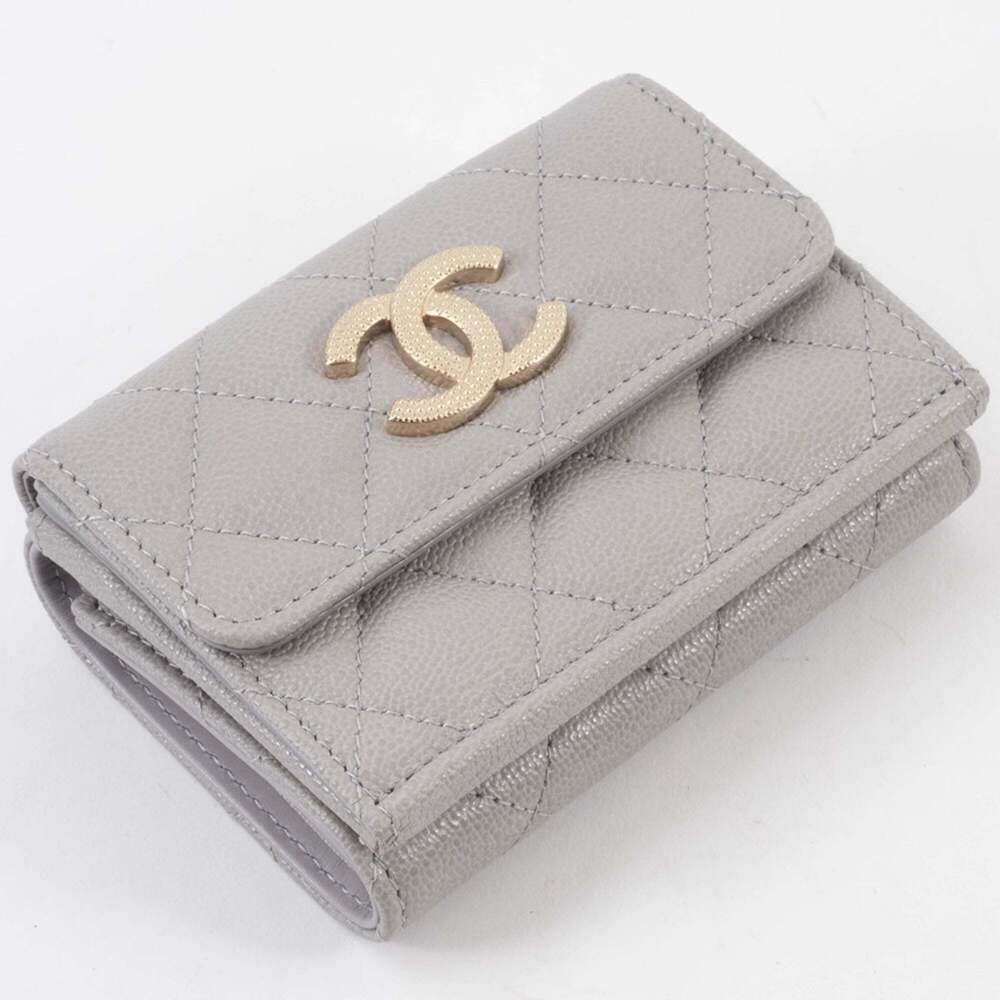 CHANEL Gray Caviar Leather Wallet - Picture 8 of 16